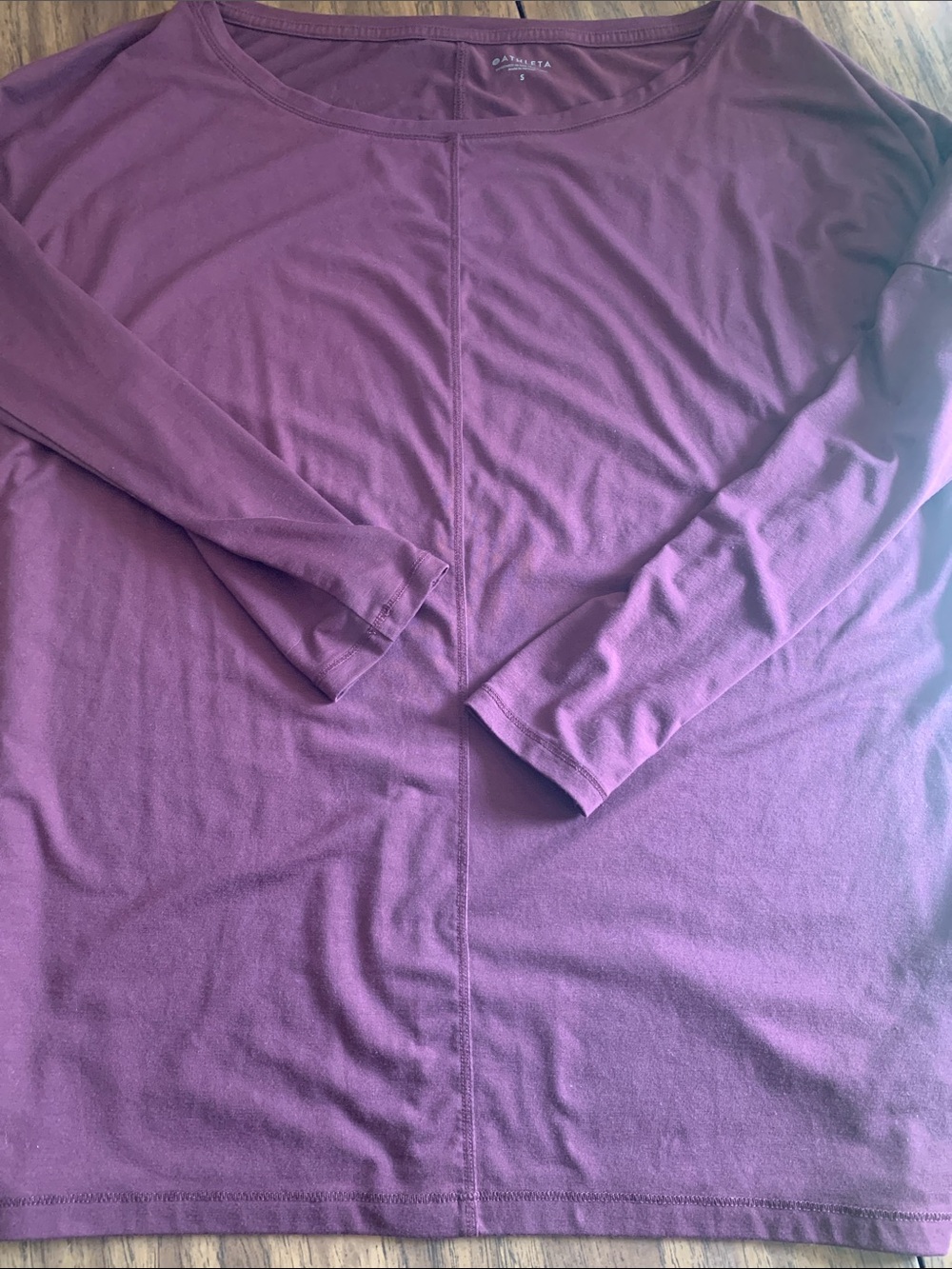Athleta Women's Long-Sleeve Scoop Neck Top in Mauve